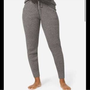 Tommy John Women’s Lounge Sweater Knit Jogger Grey Black Size Large